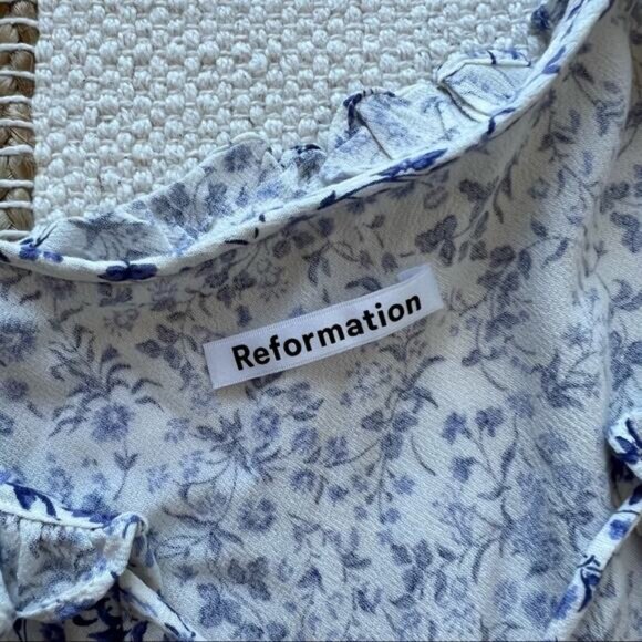 Reformation Amira Johanna Floral Print Pullover Blouse Women’s Small - Picture 9 of 13
